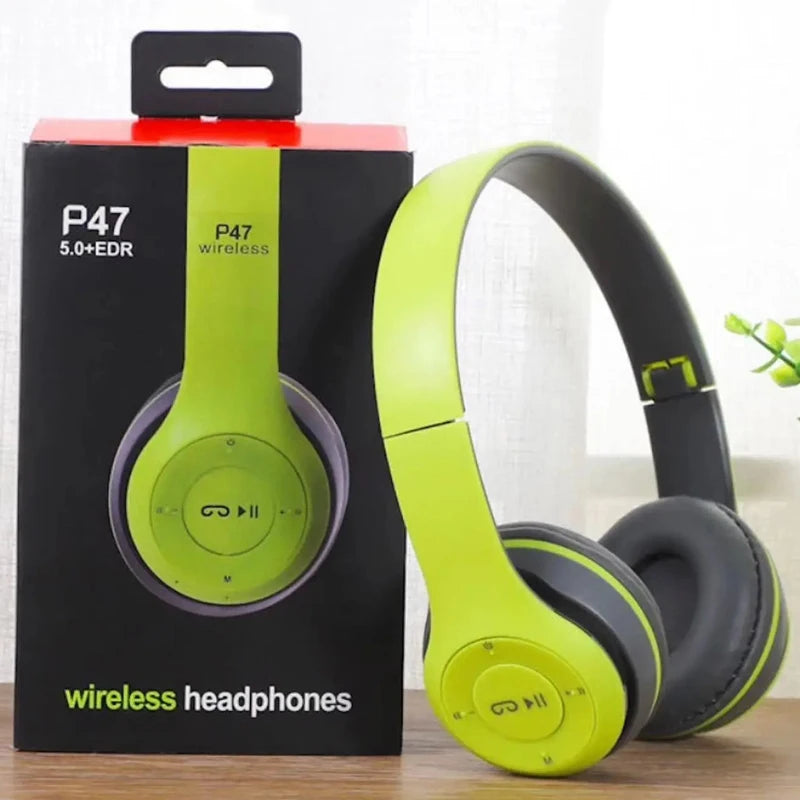 P47 Wireless bluetooth headphone With Mic Headsets Stereo Sound Earphones Sports Gaming Headphones Supports PC Smartphone
