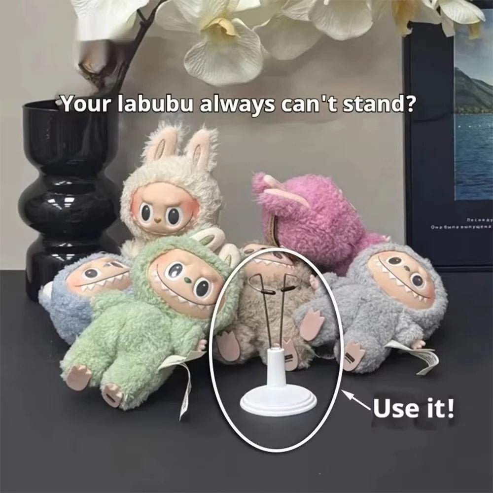 Mini Doll Accessories Standing Bracket For 10cm Labubu 4.0 Doll Stand On Table Desk Organizer Doll Display Accessories