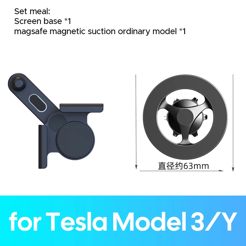 Car Phone Mount Holder 15W Magnetic Wireless Charger Compatible with MagSafe for Tesla Model Y Juniper 2026 25 Model 3 Highland